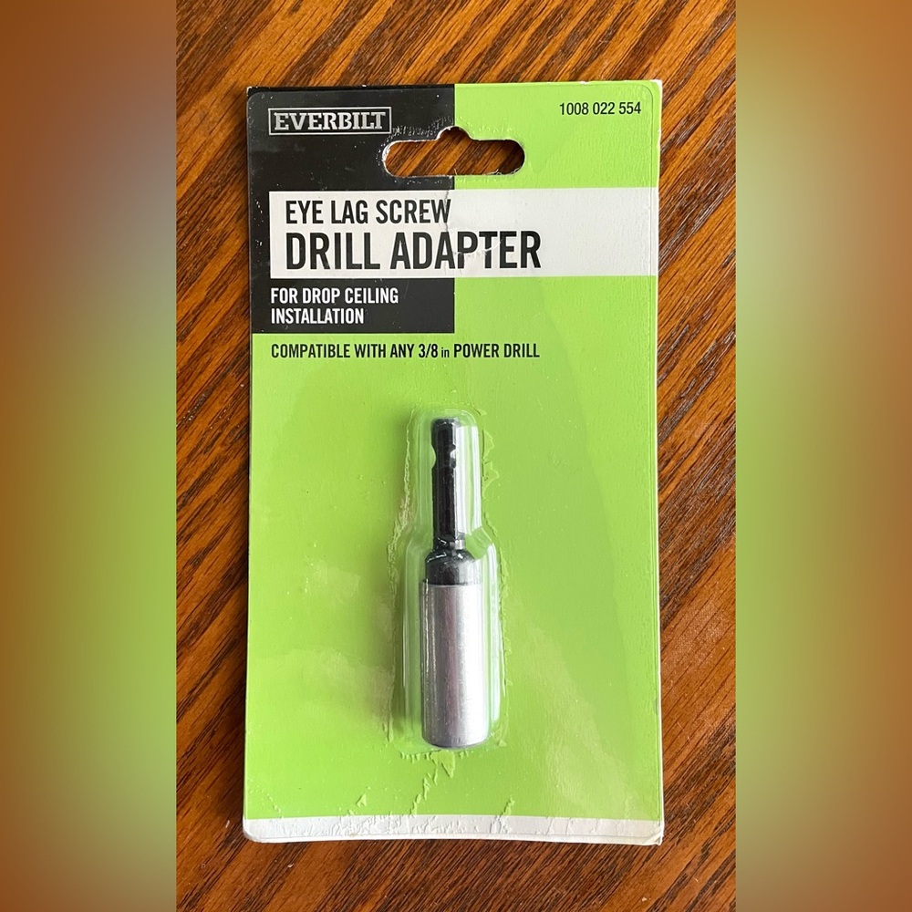Everbilt Eye Lag Screw Driver Adapter- Drop Ceiling Installation-w/3/8 in Drill